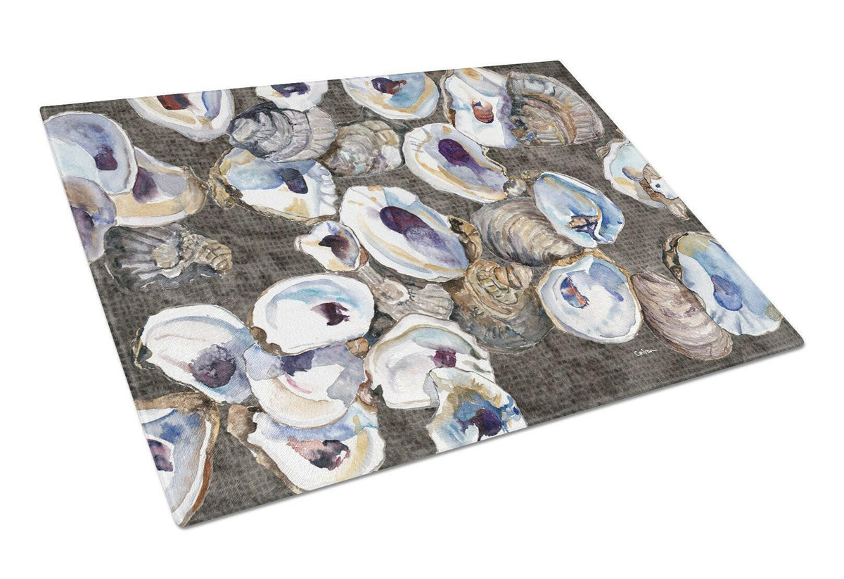 Oysters Glass Cutting Board Large by Caroline&#39;s Treasures