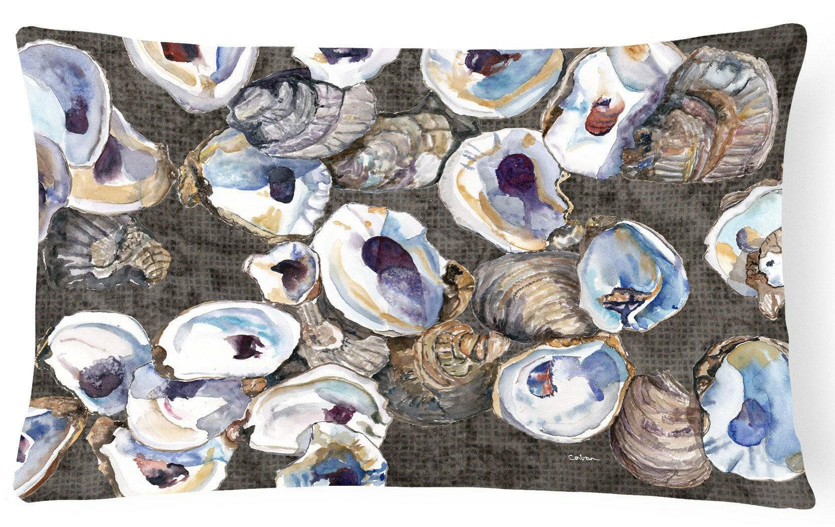 Oysters   Canvas Fabric Decorative Pillow by Caroline's Treasures