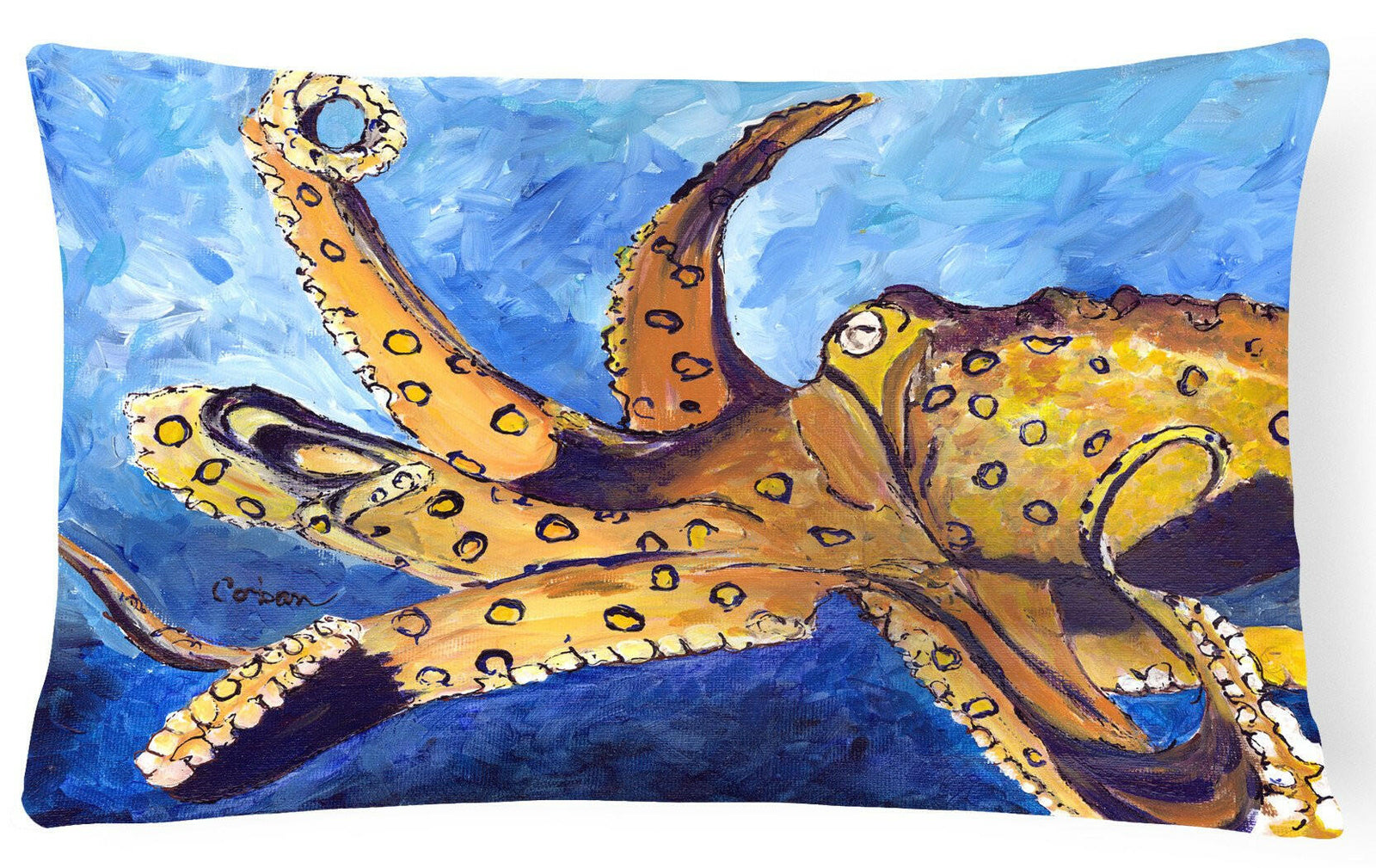 Octopus   Canvas Fabric Decorative Pillow by Caroline's Treasures
