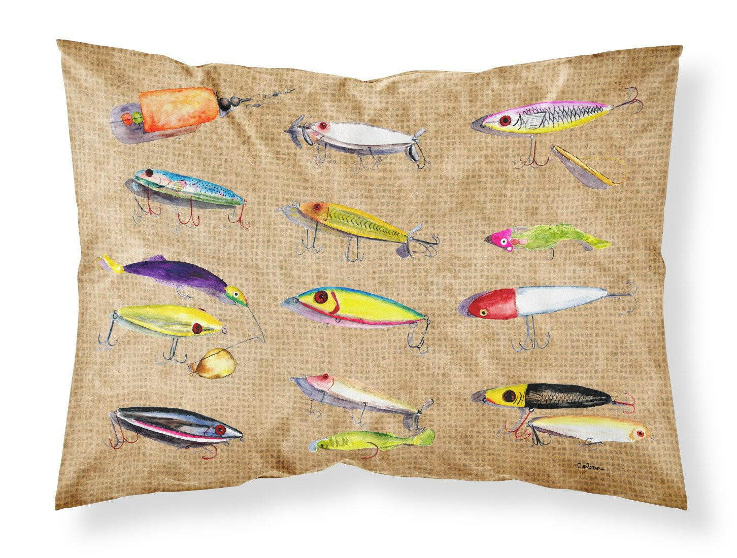 Fishing Lures Moisture wicking Fabric standard pillowcase by Caroline's Treasures