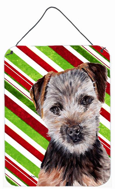 Norfolk Terrier Puppy Candy Cane Christmas Wall or Door Hanging Prints SC9807DS1216 by Caroline&#39;s Treasures
