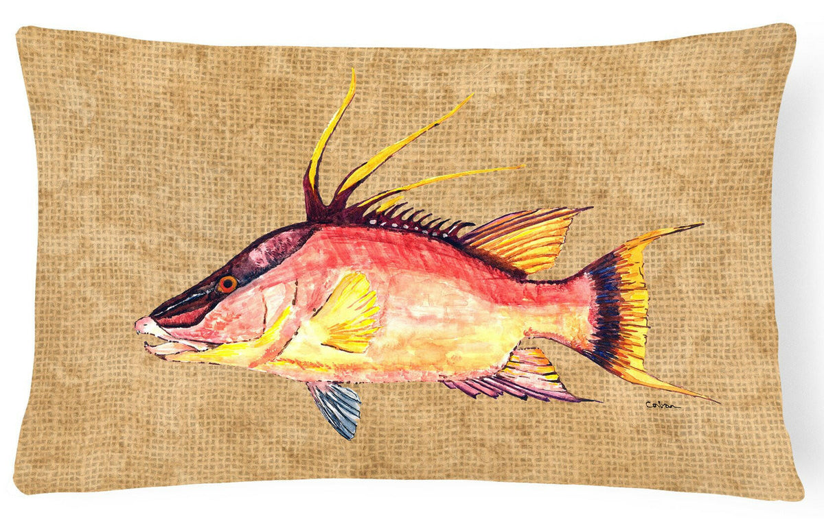 Hog Snapper   Canvas Fabric Decorative Pillow by Caroline&#39;s Treasures