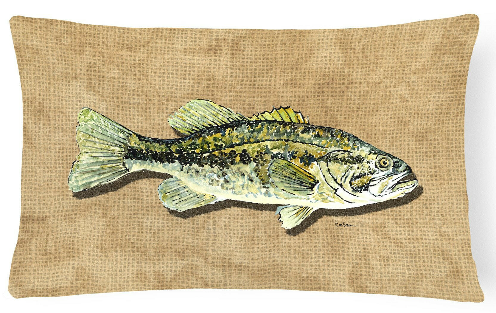 Small Mouth Bass   Canvas Fabric Decorative Pillow by Caroline's Treasures