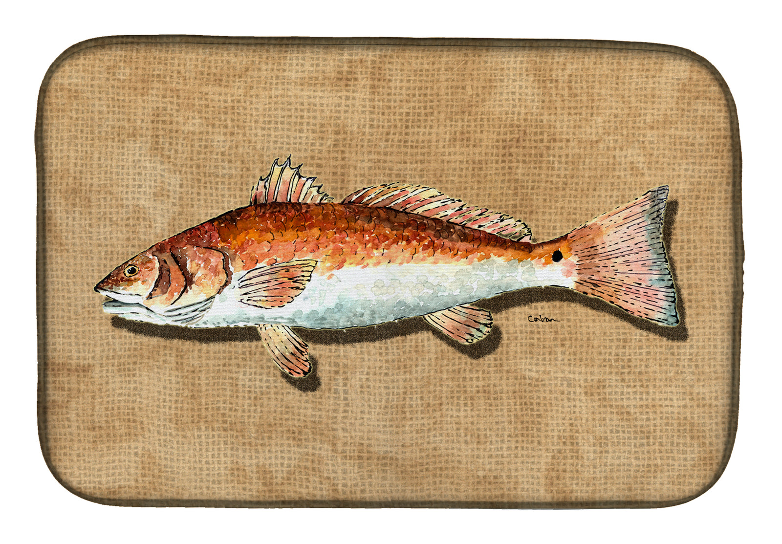 Red Fish Dish Drying Mat 8807DDM  the-store.com.