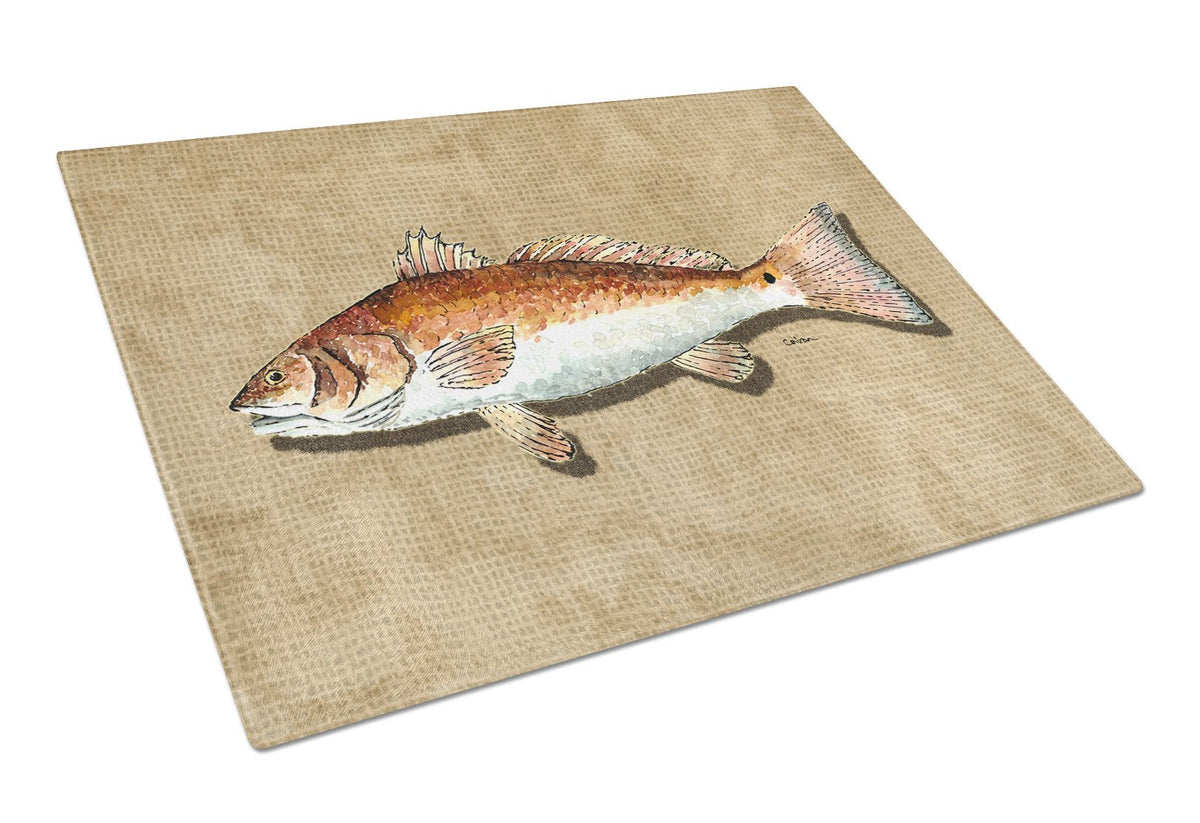 Red Fish Glass Cutting Board Large by Caroline&#39;s Treasures