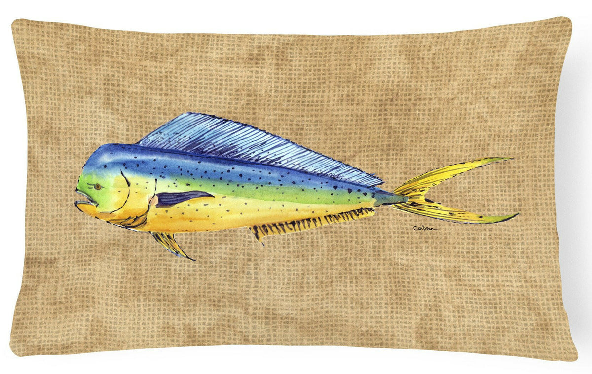 Dolphin Mahi Mahi   Canvas Fabric Decorative Pillow by Caroline&#39;s Treasures