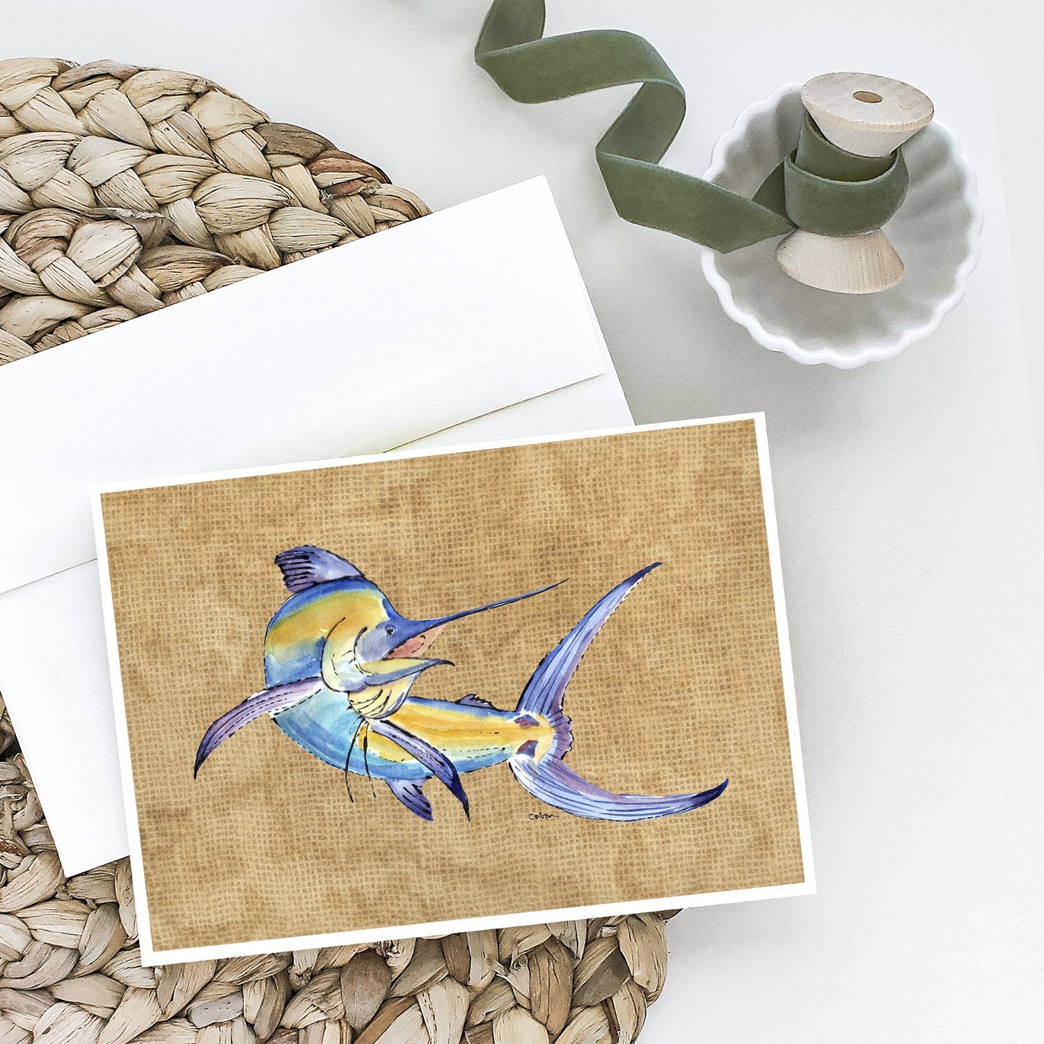 Buy this Blue Marlin Greeting Cards and Envelopes Pack of 8
