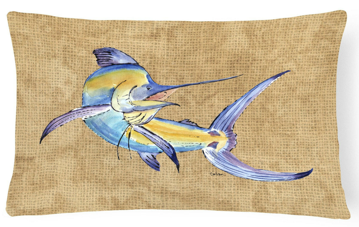 Blue Marlin   Canvas Fabric Decorative Pillow by Caroline&#39;s Treasures