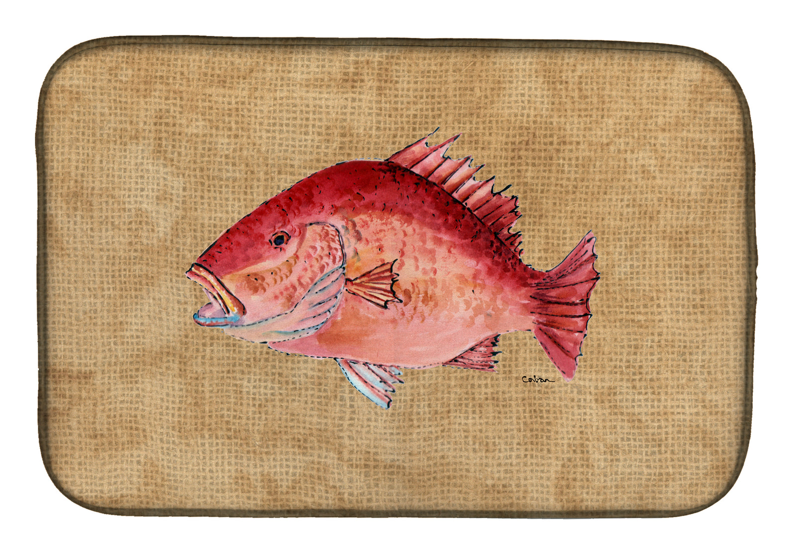 Strawberry Snapper Dish Drying Mat 8812DDM  the-store.com.
