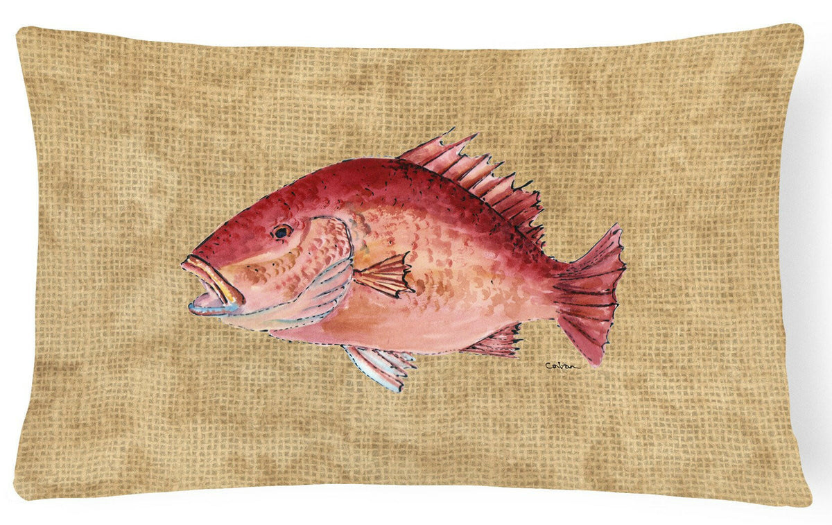 Strawberry Snapper   Canvas Fabric Decorative Pillow by Caroline&#39;s Treasures