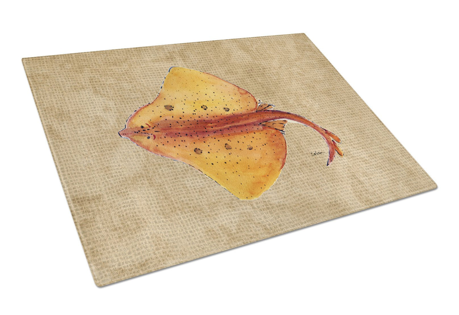 Blonde Ray Stingray Glass Cutting Board Large by Caroline's Treasures