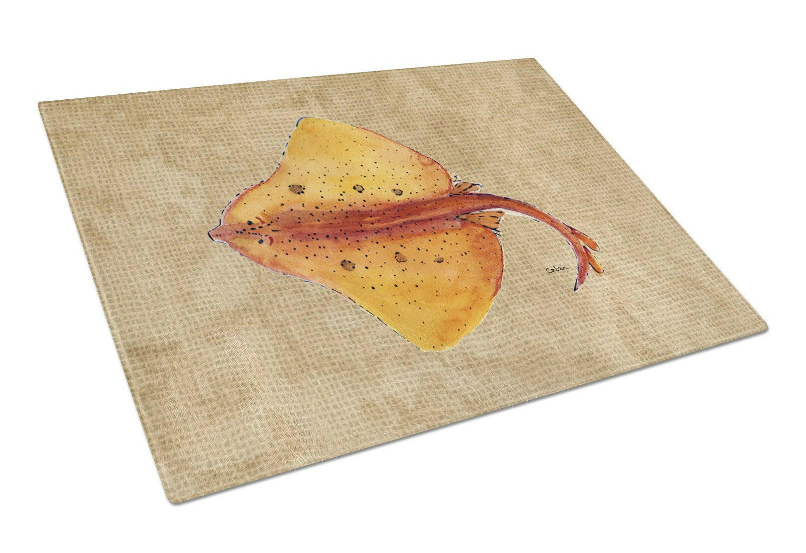 Blonde Ray Stingray Glass Cutting Board Large by Caroline's Treasures