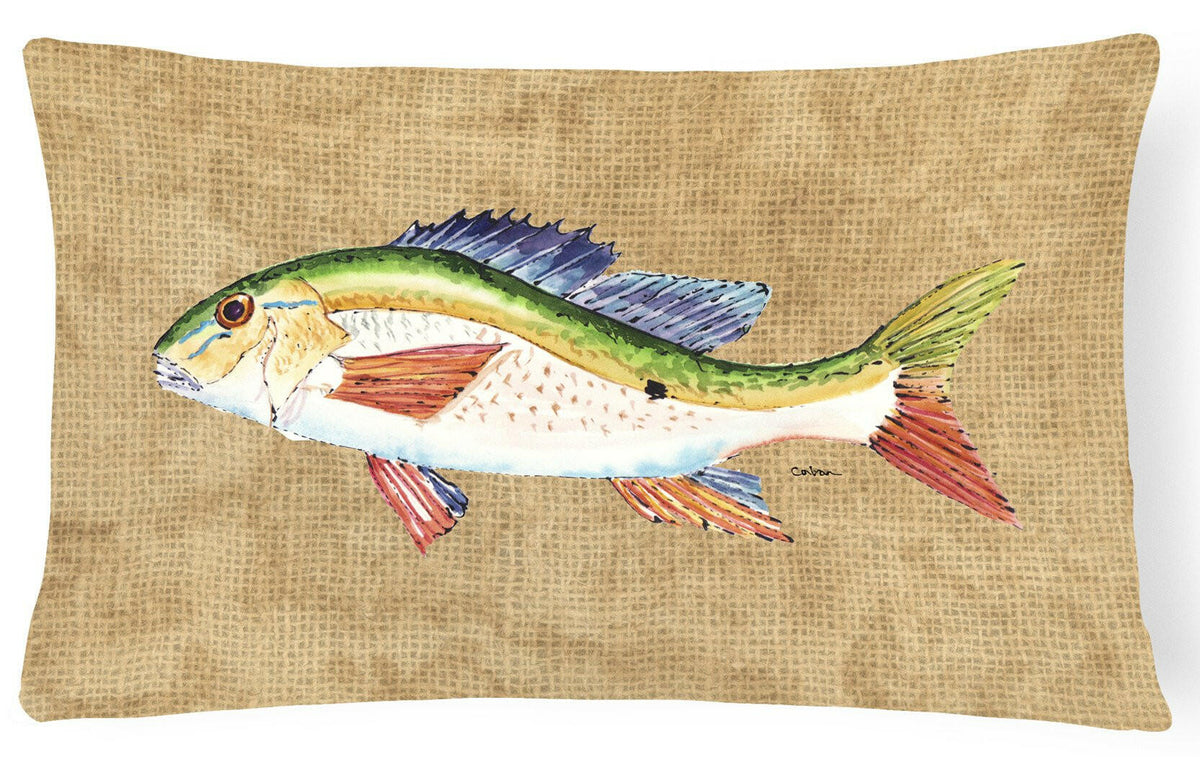Rainbow Trout   Canvas Fabric Decorative Pillow by Caroline&#39;s Treasures