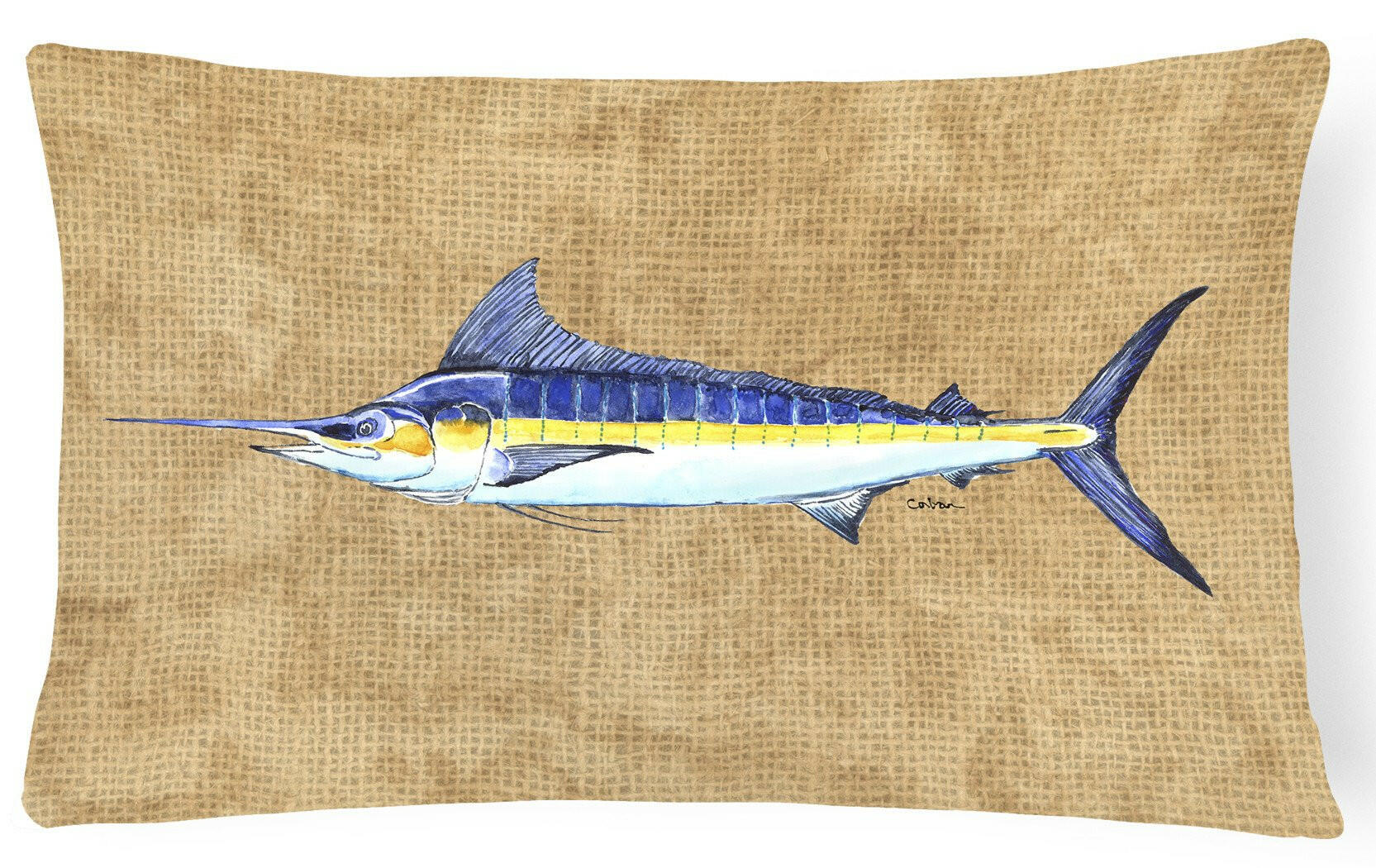 Blue Marlin   Canvas Fabric Decorative Pillow by Caroline's Treasures