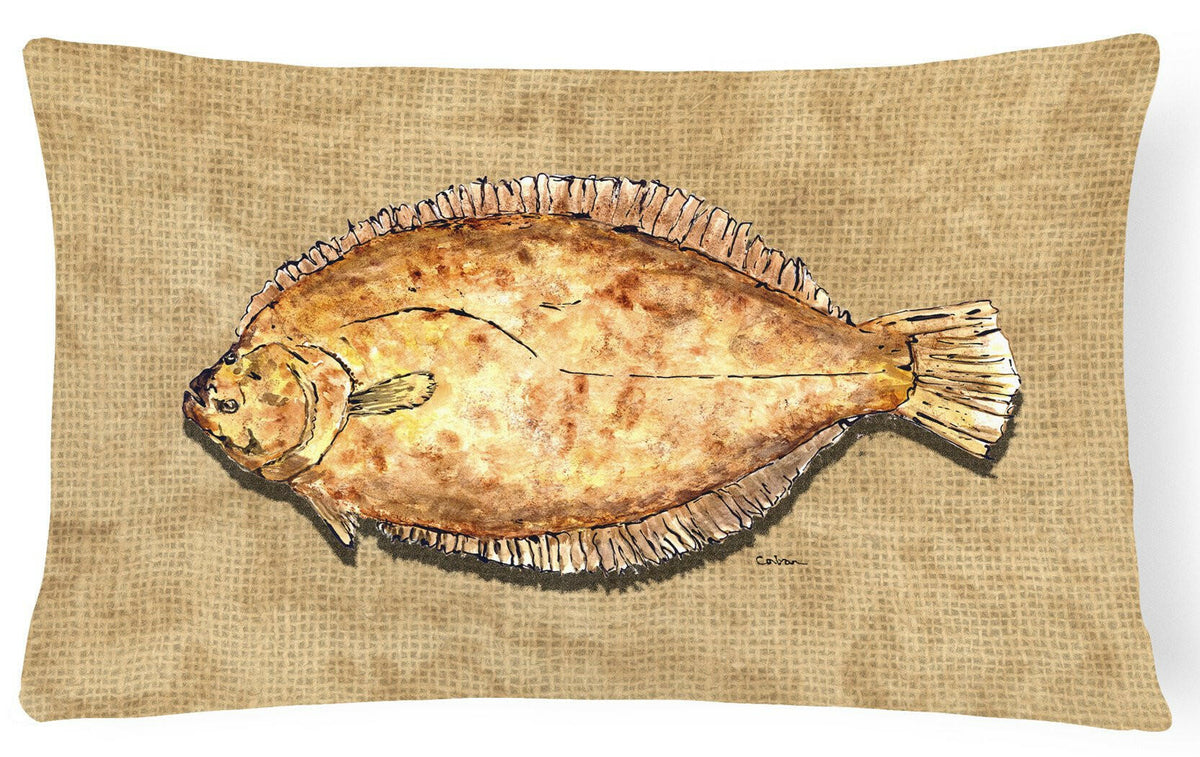 Flounder   Canvas Fabric Decorative Pillow by Caroline&#39;s Treasures
