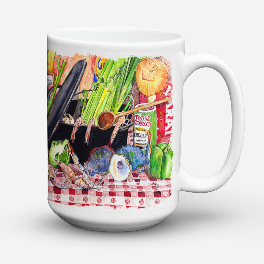 Caroline's Treasures Gumbo and Potato Salad Dishwasher Safe Microwavable Ceramic Coffee Mug 15 ounce 8825CM15