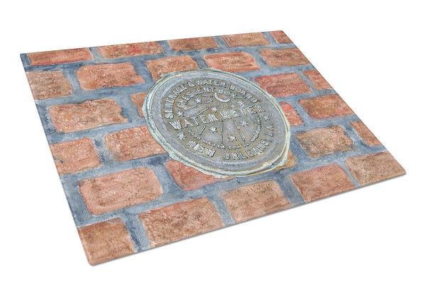 New Orleans Watermeter on Bricks Glass Cutting Board Large by Caroline's Treasures