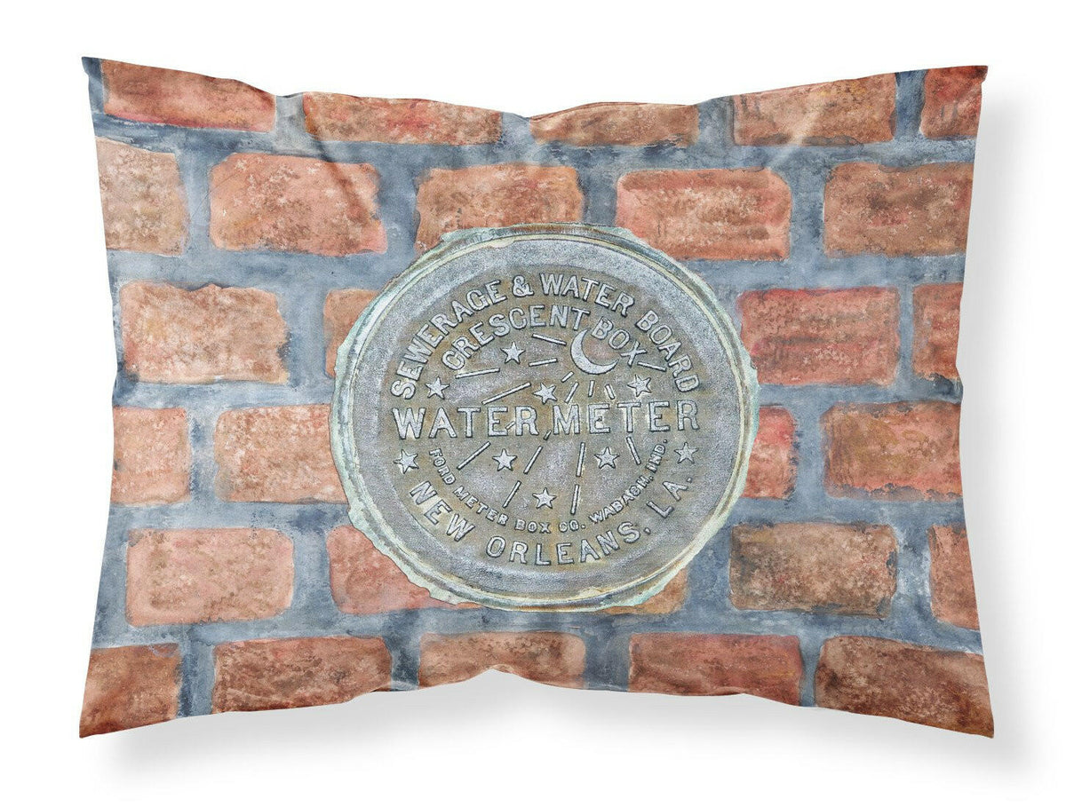New Orleans Watermeter on Bricks Moisture wicking Fabric standard pillowcase by Caroline&#39;s Treasures