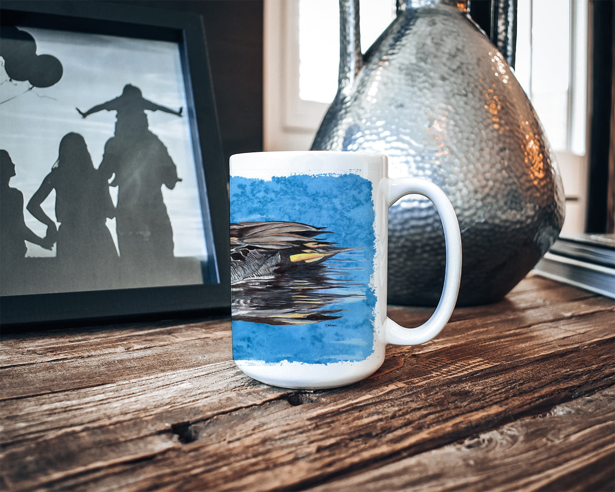 Teal Duck Dishwasher Safe Microwavable Ceramic Coffee Mug 15 ounce 8830CM15  the-store.com.