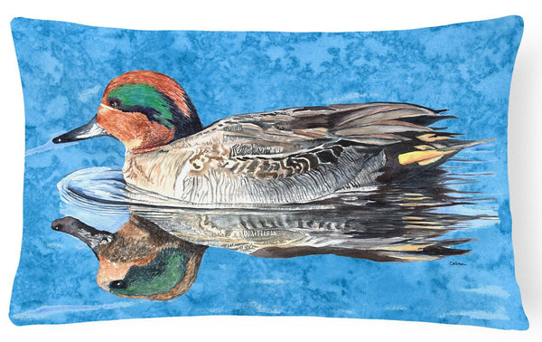Teal Duck   Canvas Fabric Decorative Pillow by Caroline's Treasures