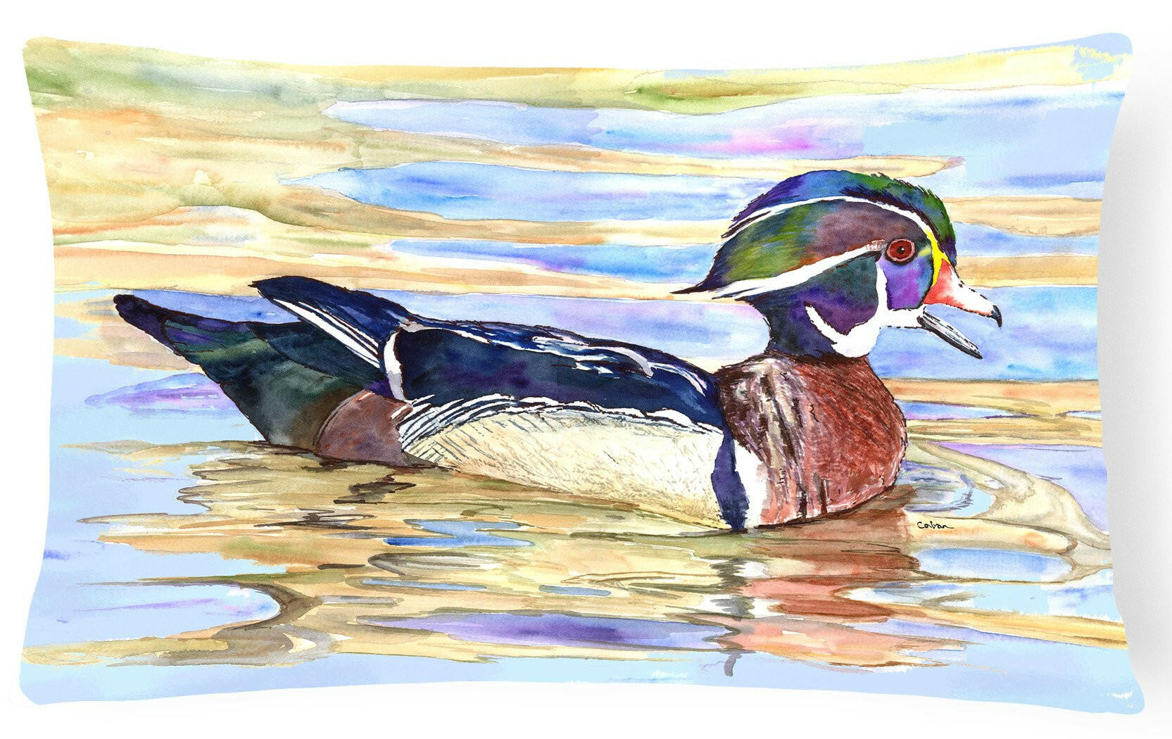 Wood Duck   Canvas Fabric Decorative Pillow by Caroline's Treasures