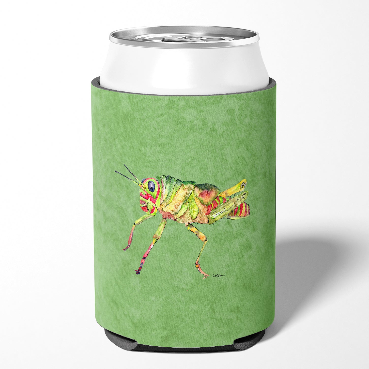Grasshopper on Avacado Can or Bottle Beverage Insulator Hugger.