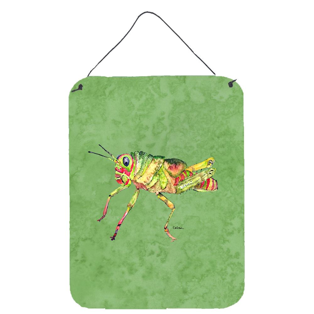Grasshopper on Avacado Aluminium Metal Wall or Door Hanging Prints by Caroline's Treasures