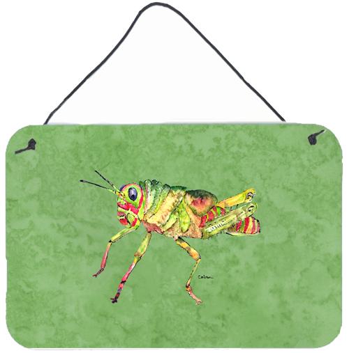 Grasshopper on Avacado Aluminium Metal Wall or Door Hanging Prints by Caroline&#39;s Treasures