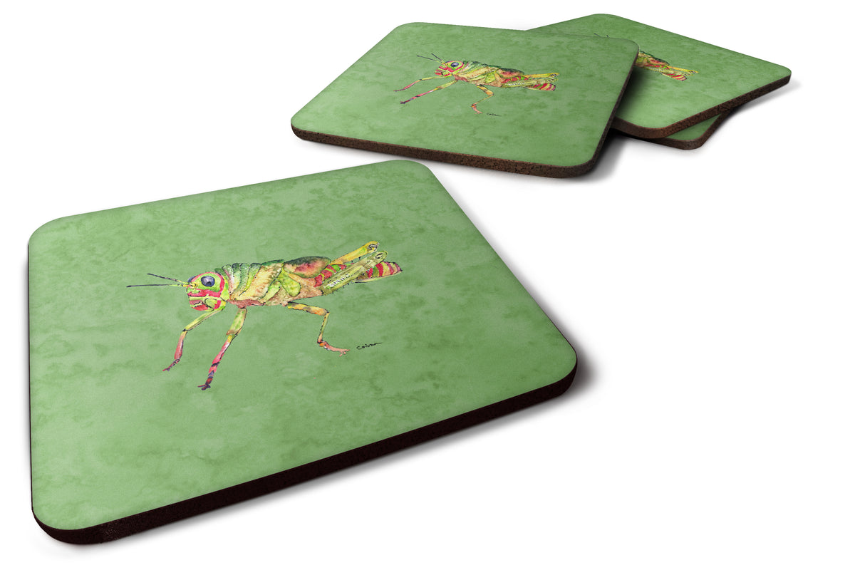 Set of 4 Grasshopper on Avacado Foam Coasters - the-store.com