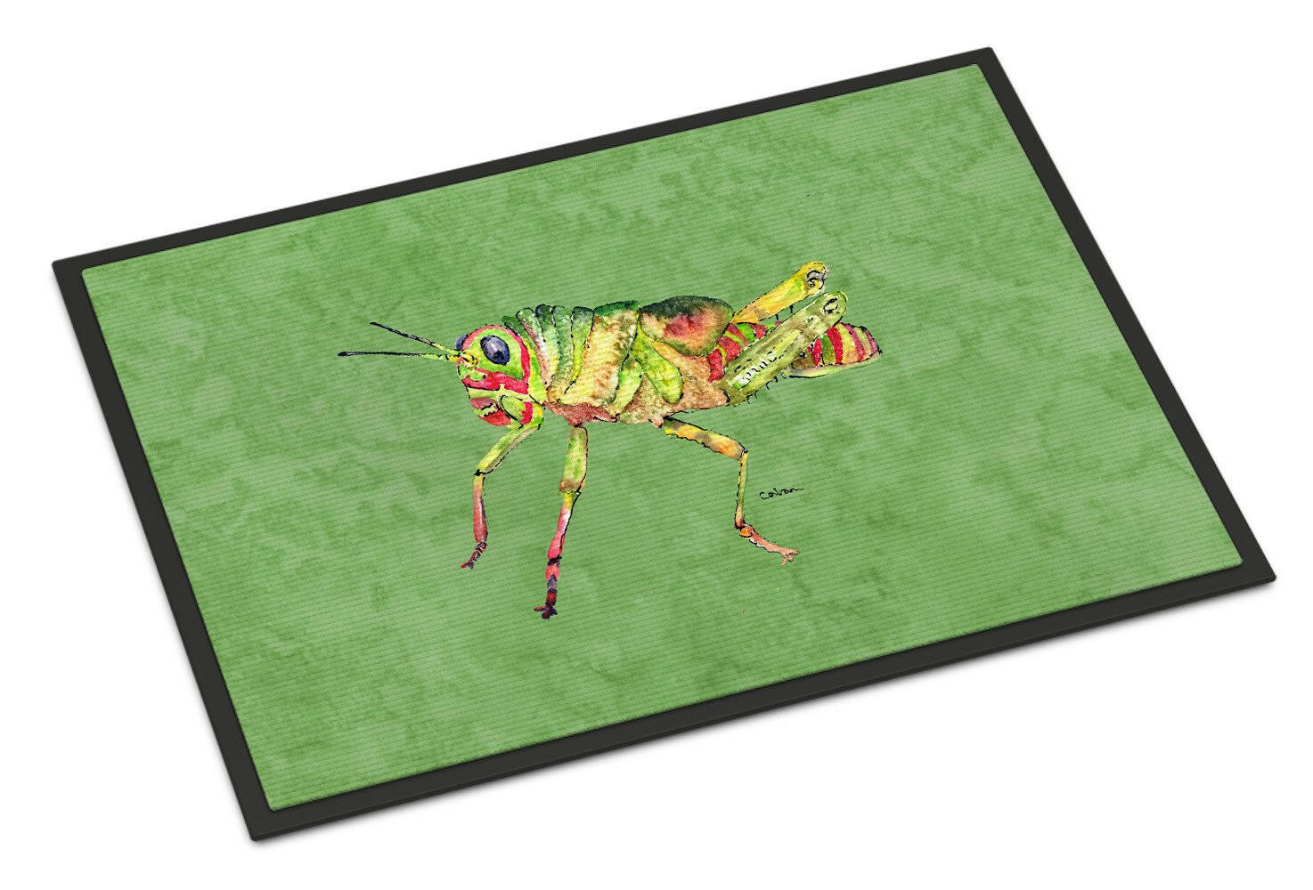 Grasshopper on Avacado Indoor or Outdoor Mat 24x36 Doormat - the-store.com