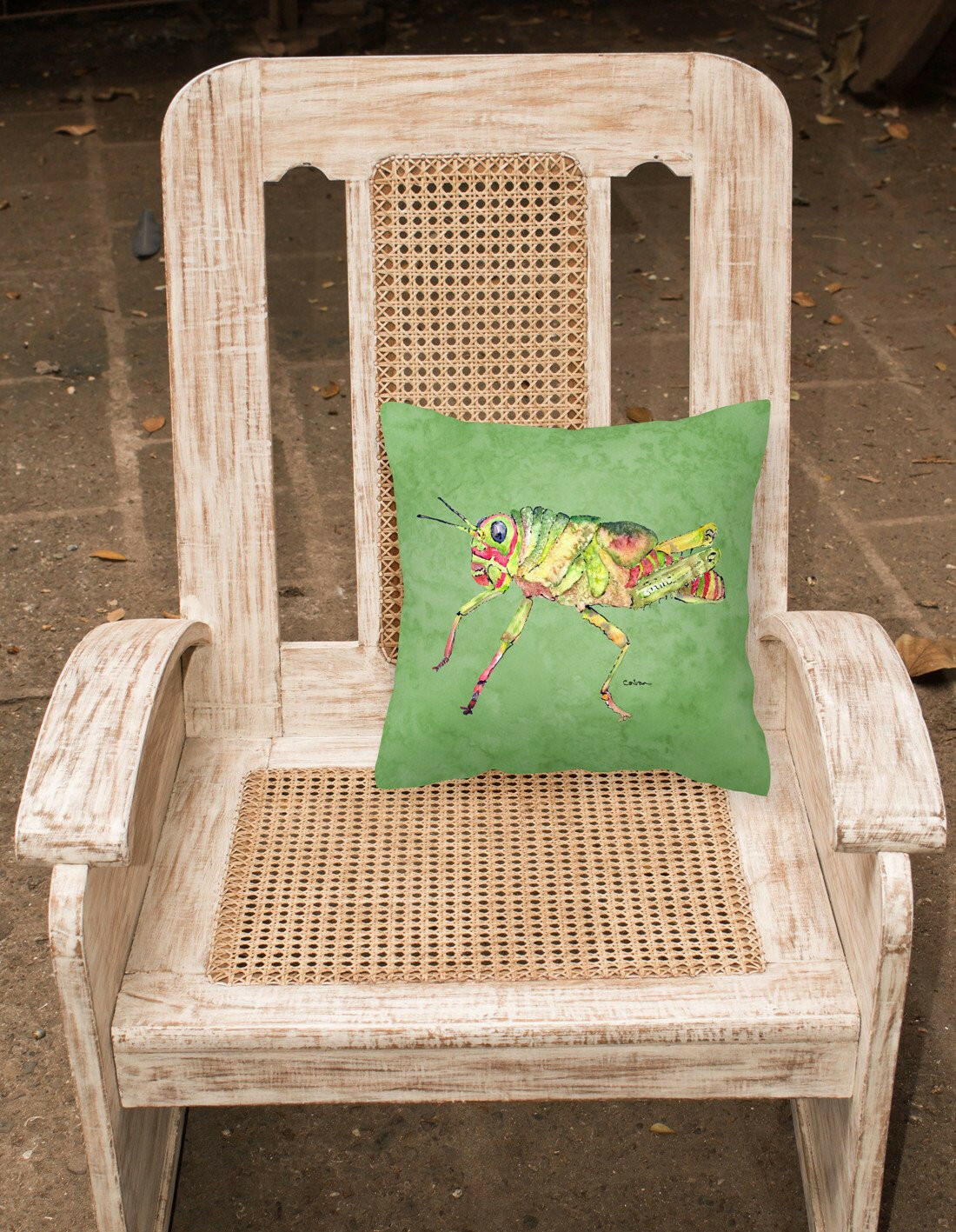 Grasshopper on Avacado   Canvas Fabric Decorative Pillow - the-store.com