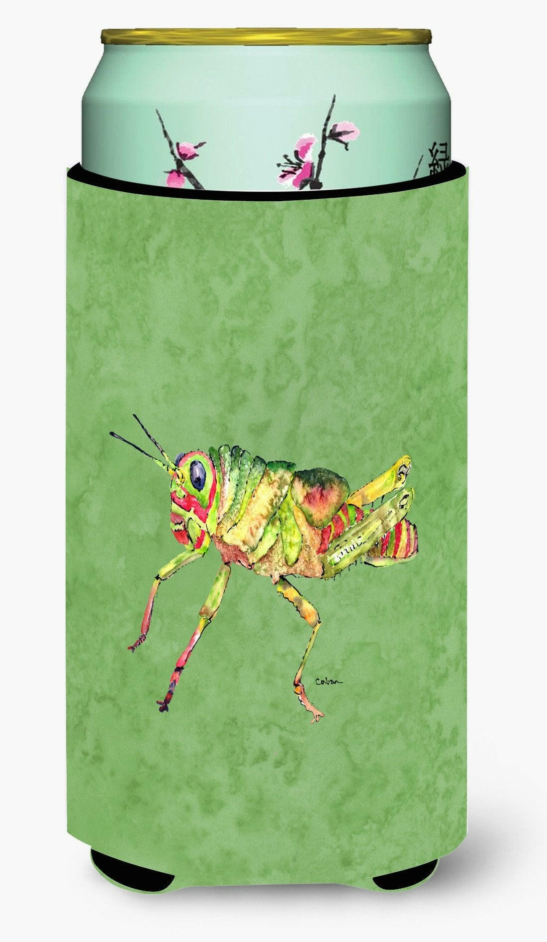 Grasshopper on Avacado  Tall Boy Beverage Insulator Beverage Insulator Hugger by Caroline's Treasures