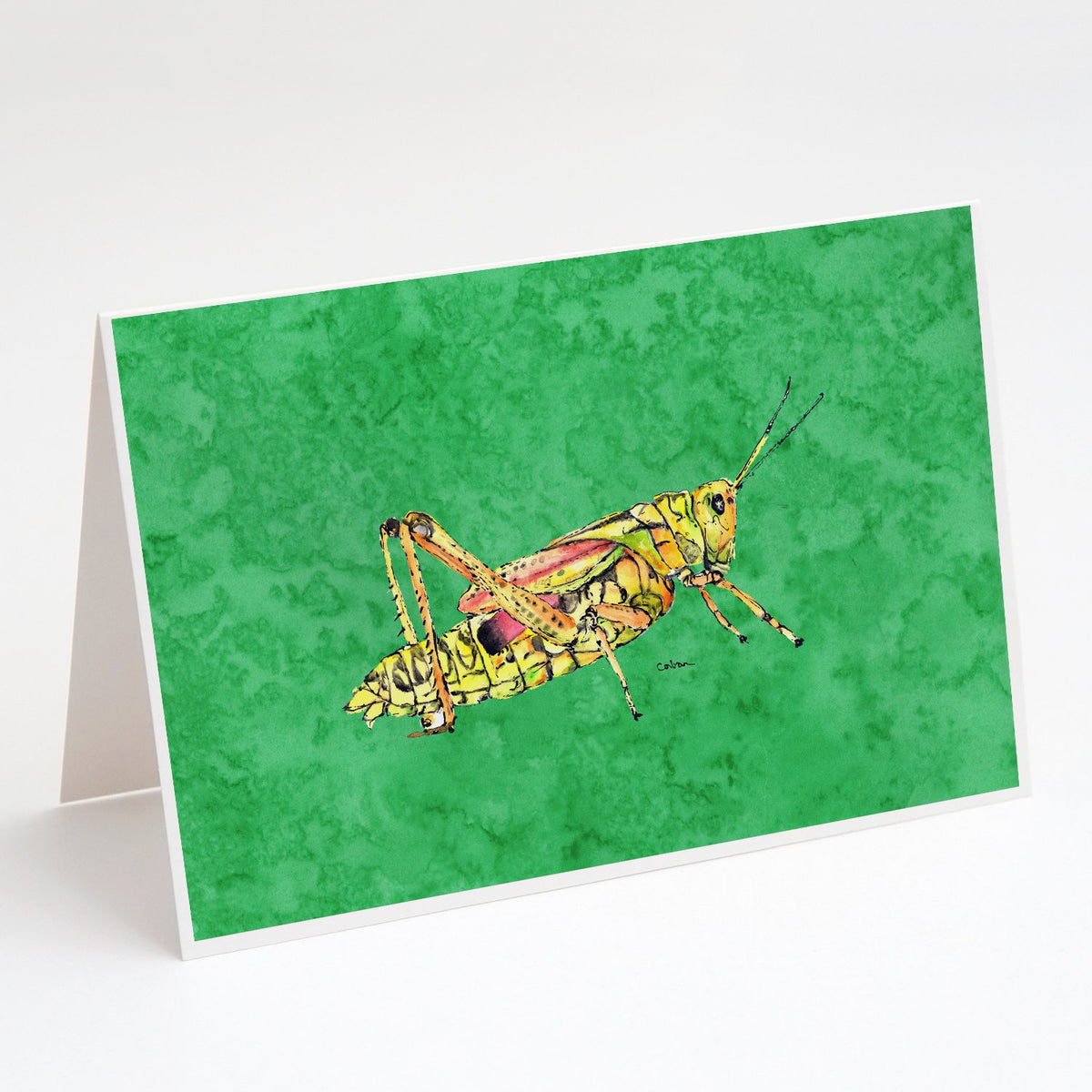 Buy this Grasshopper on Green Greeting Cards and Envelopes Pack of 8