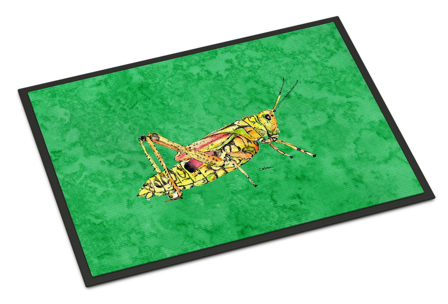 Grasshopper on Green Indoor or Outdoor Mat 24x36 Doormat - the-store.com