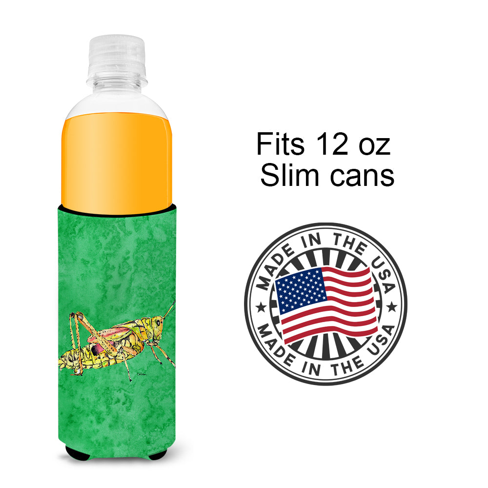 Grasshopper on Green Ultra Beverage Insulators for slim cans 8849MUK.