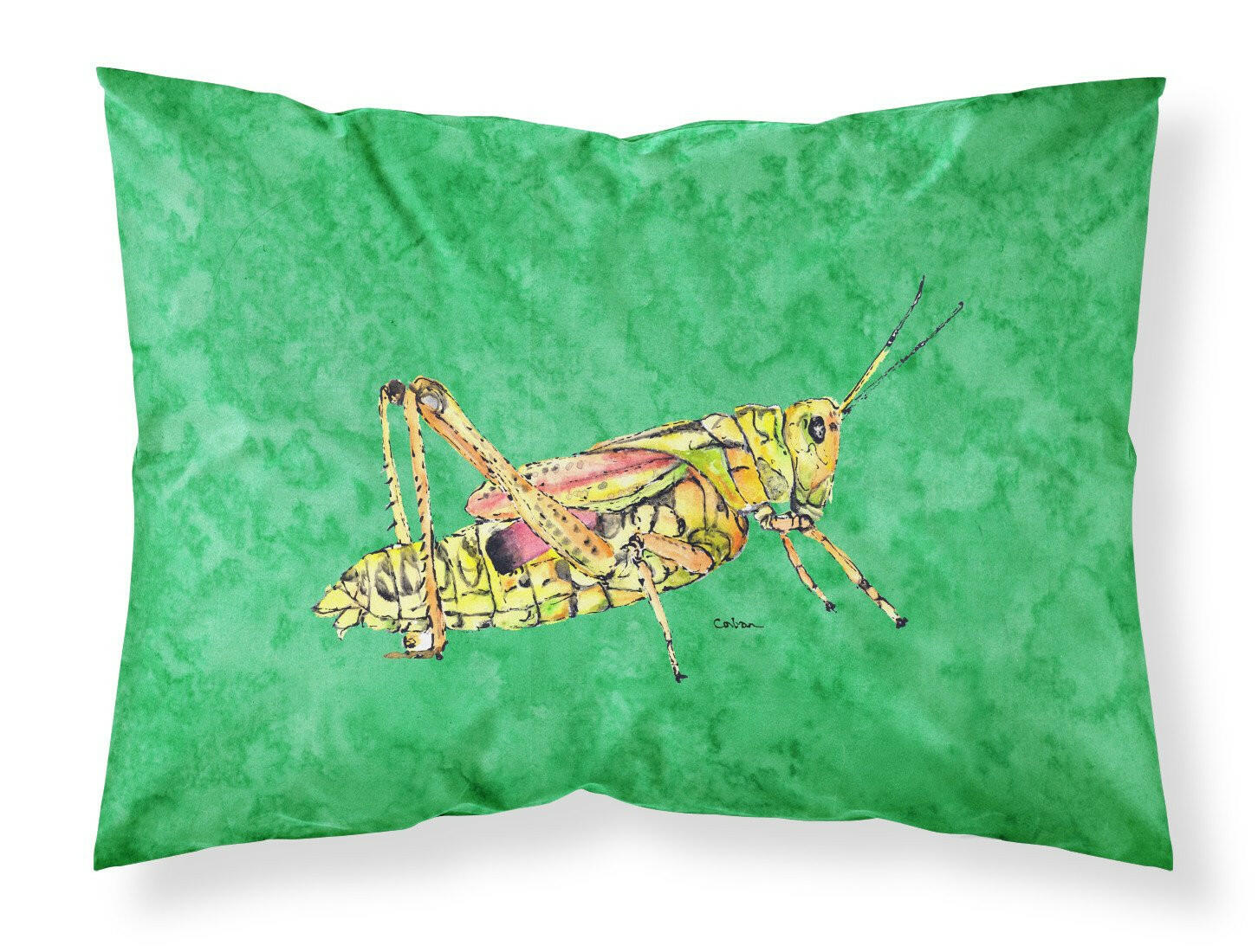 Grasshopper on Green Moisture wicking Fabric standard pillowcase by Caroline's Treasures