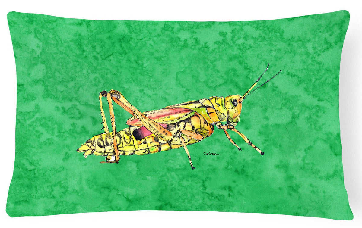 Grasshopper on Green   Canvas Fabric Decorative Pillow by Caroline&#39;s Treasures