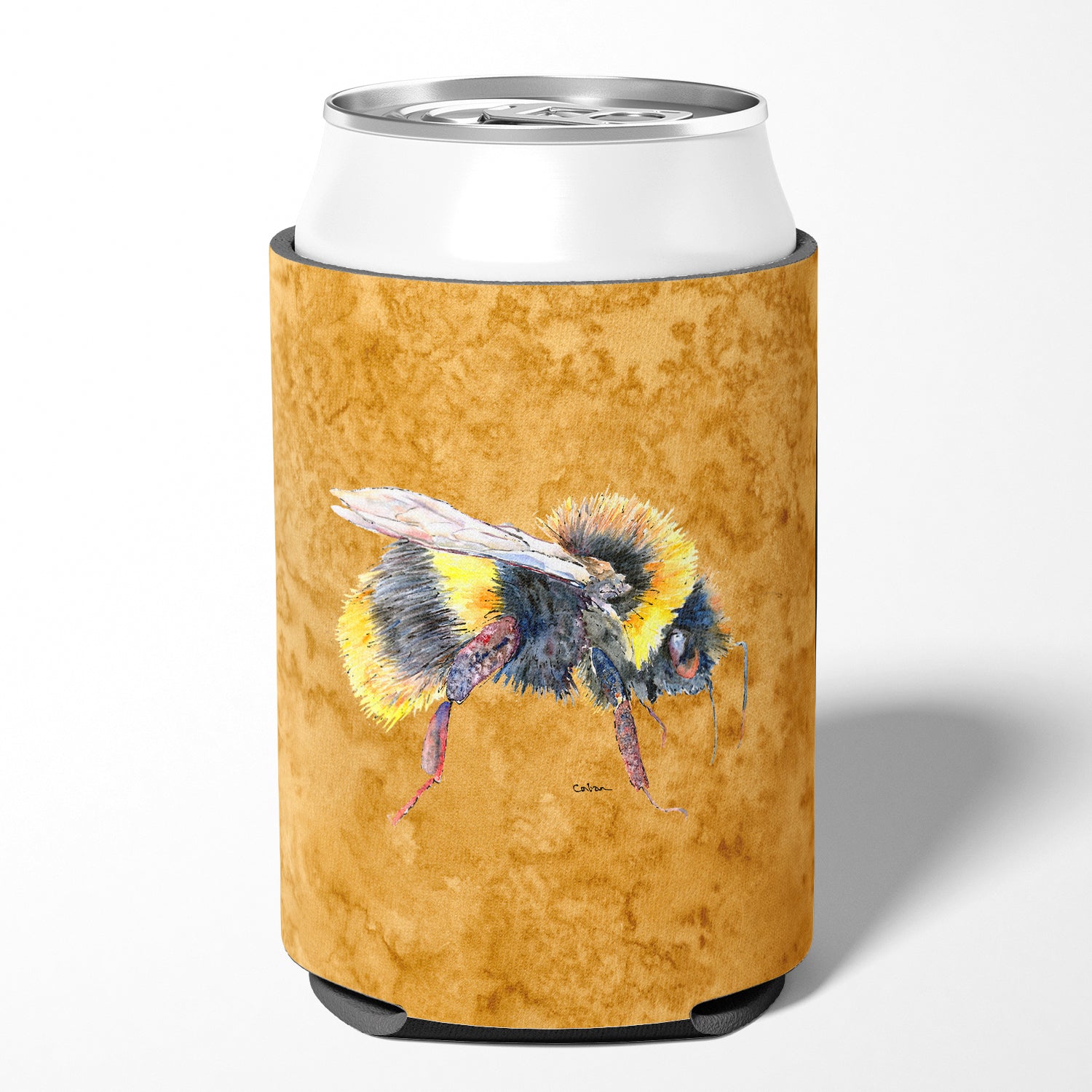 Bee on Gold Can or Bottle Beverage Insulator Hugger