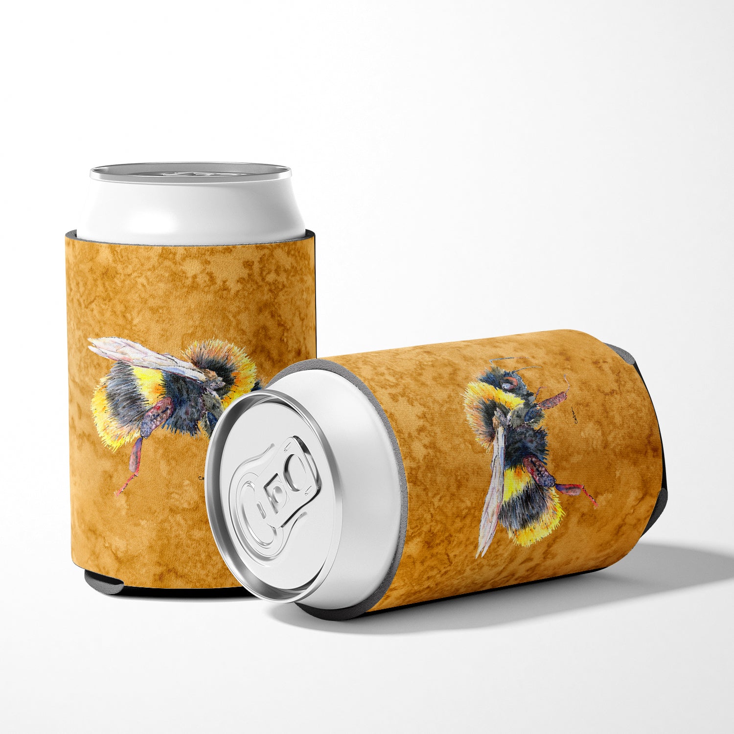 Bee on Gold Can or Bottle Beverage Insulator Hugger.
