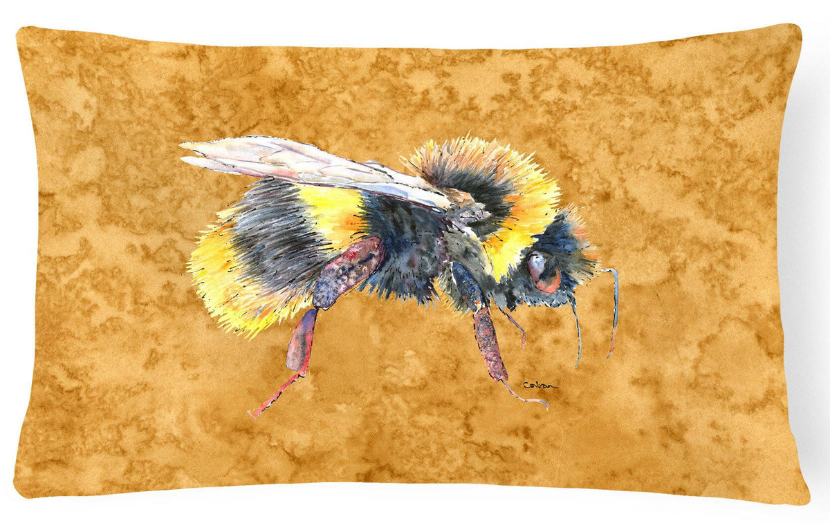 Bee on Gold   Canvas Fabric Decorative Pillow by Caroline&#39;s Treasures