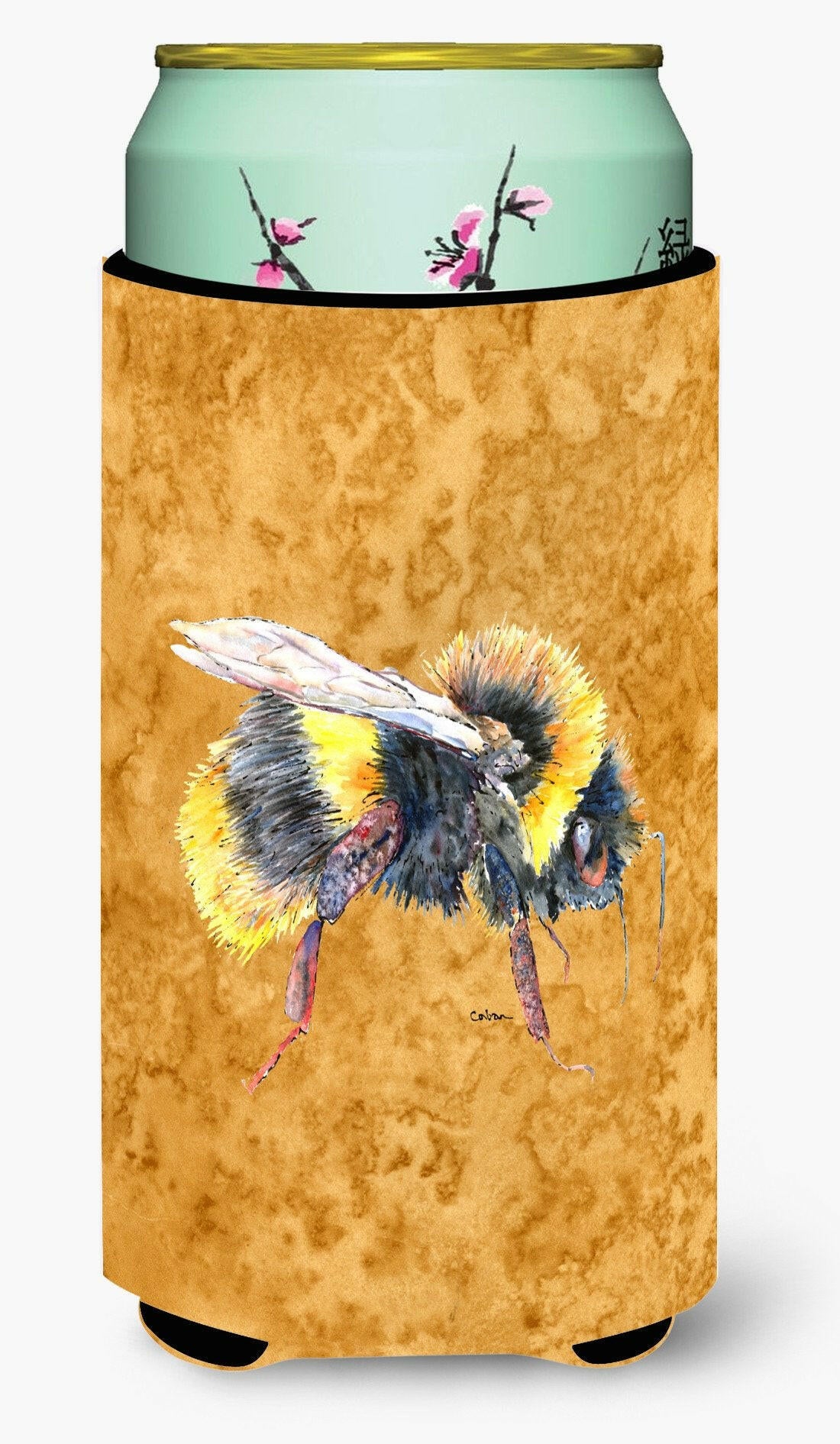 Bee on Gold  Tall Boy Beverage Insulator Beverage Insulator Hugger by Caroline&#39;s Treasures