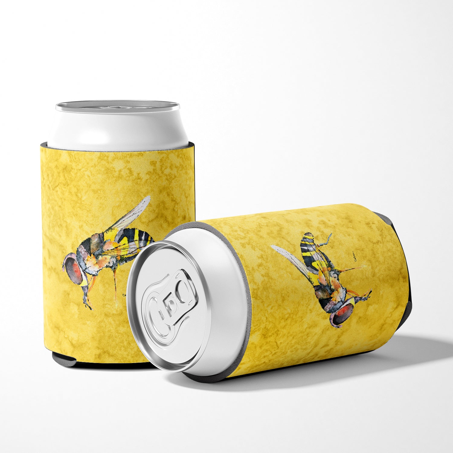 Bee on Yellow Can or Bottle Beverage Insulator Hugger