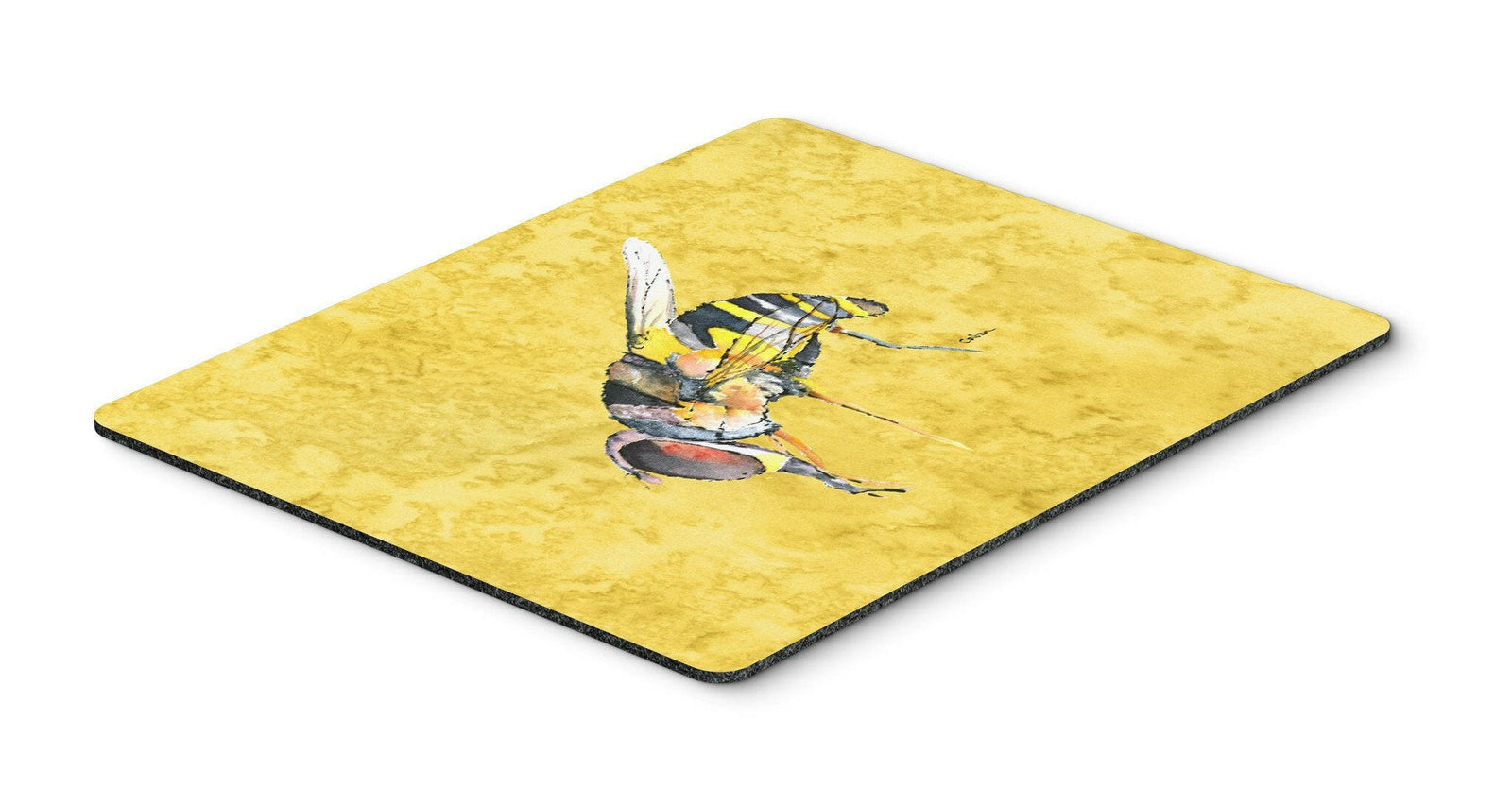 Bee on Yellow Mouse Pad, Hot Pad or Trivet by Caroline's Treasures