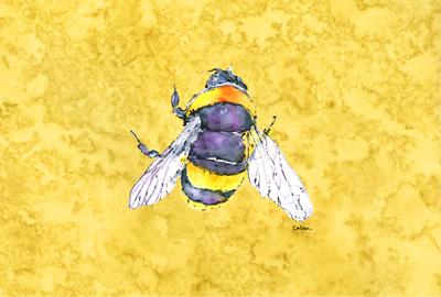 Caroline's Treasures Bee on Yellow Placemat – Artistic Fabric Table Accent for Everyday Dining