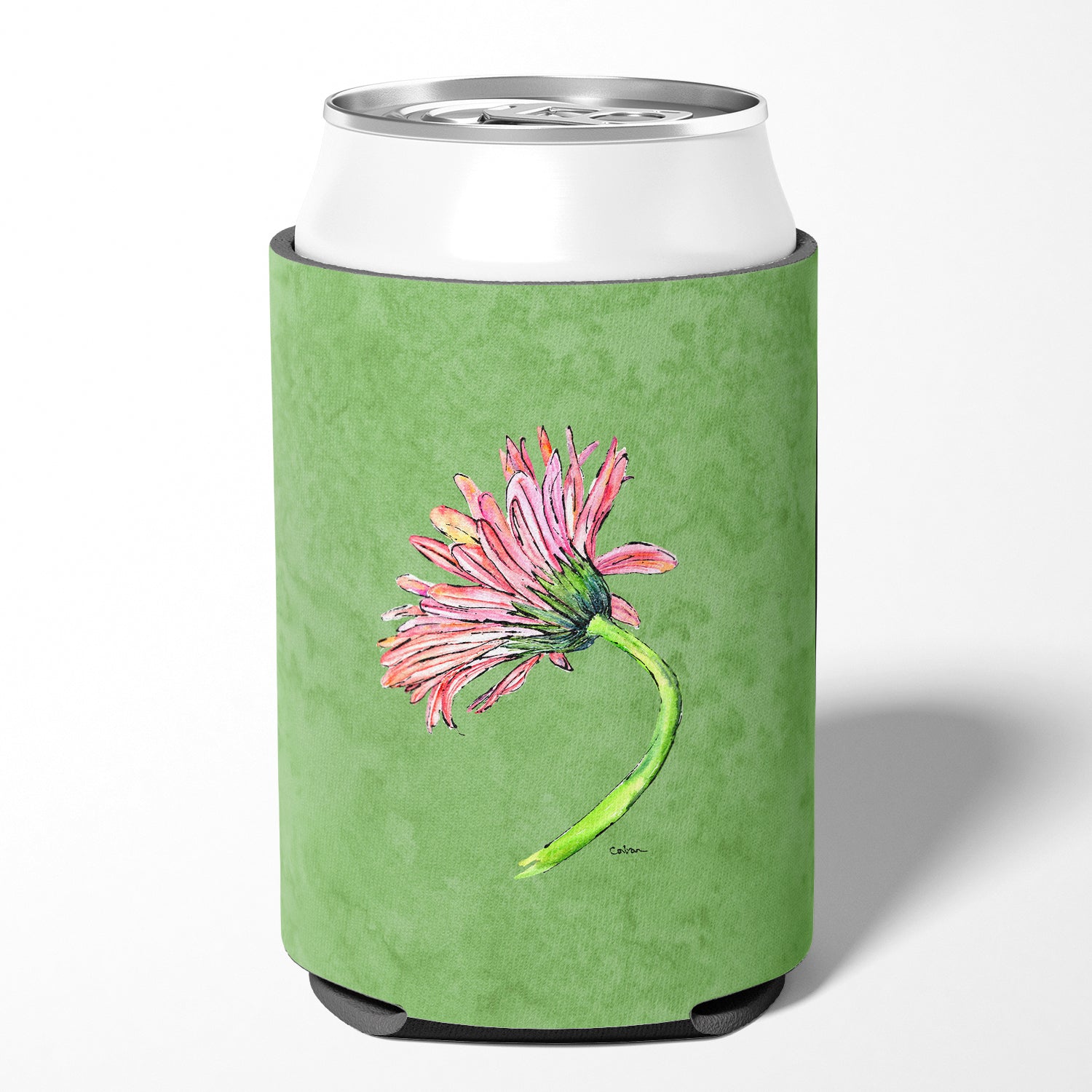 Gerber Daisy Pink Can or Bottle Beverage Insulator Hugger.