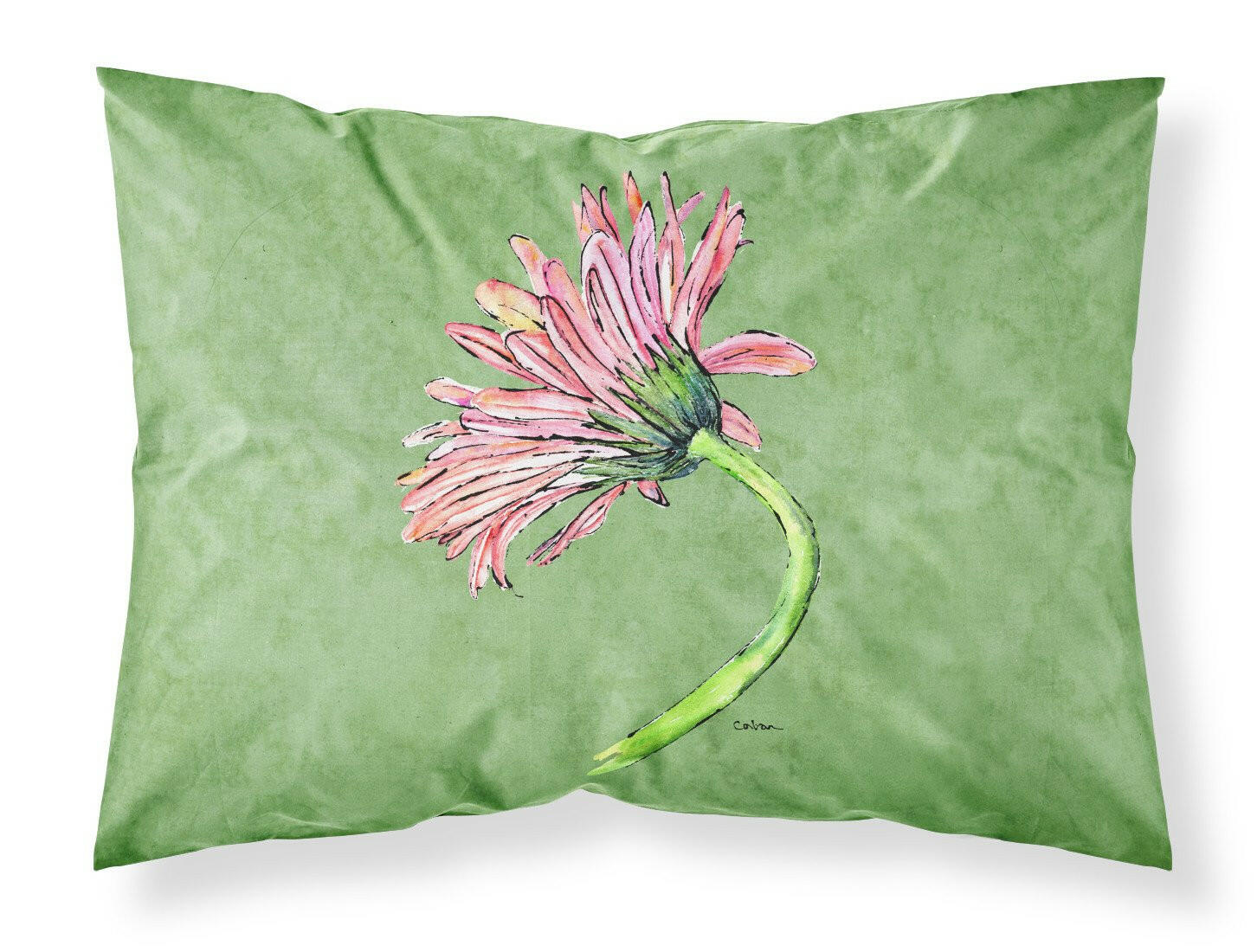 Gerber Daisy Pink Moisture wicking Fabric standard pillowcase by Caroline's Treasures