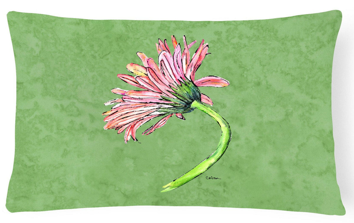 Gerber Daisy Pink   Canvas Fabric Decorative Pillow by Caroline&#39;s Treasures