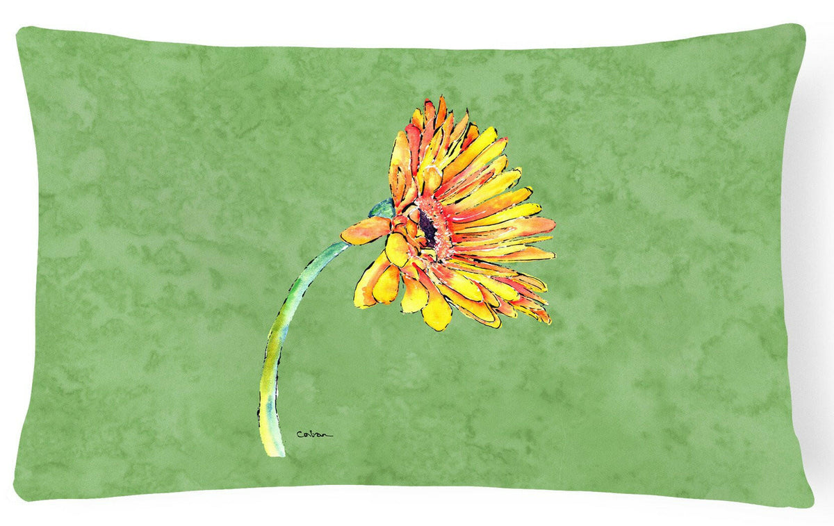 Gerber Daisy Orange   Canvas Fabric Decorative Pillow by Caroline&#39;s Treasures