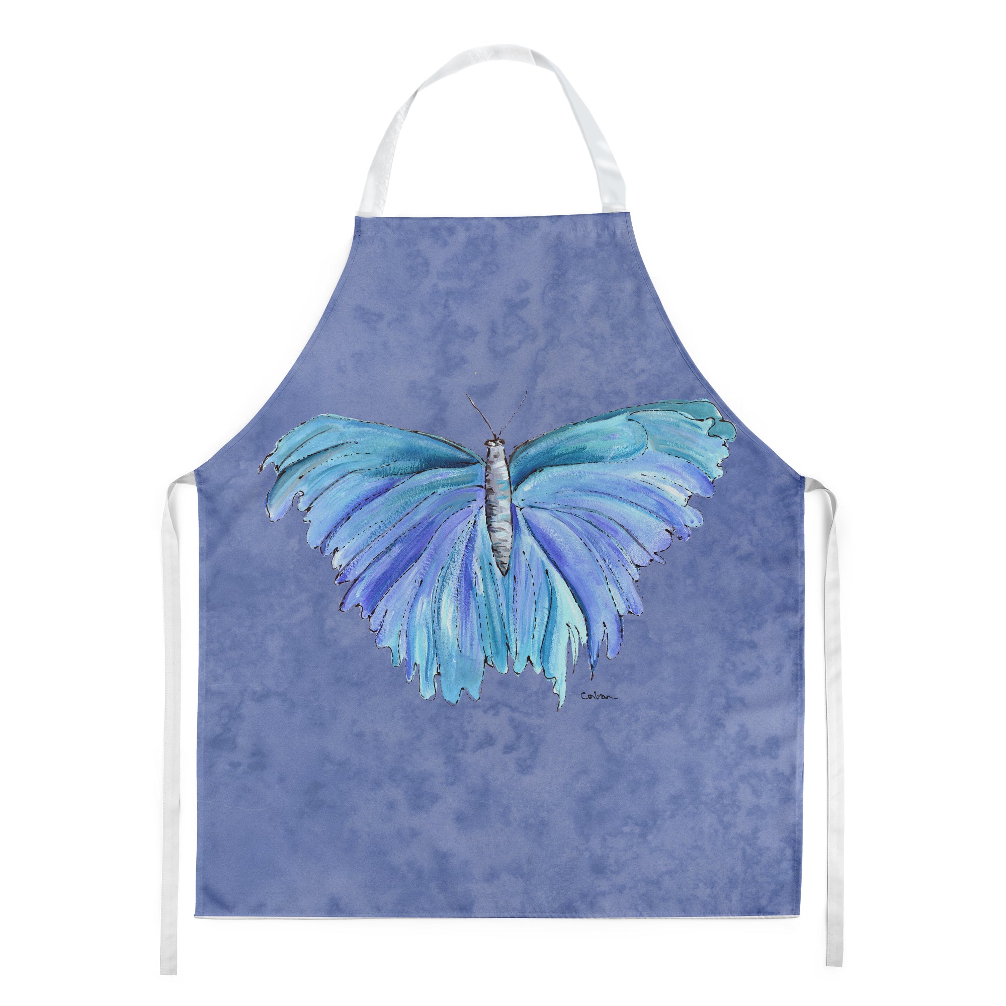 Butterfly on Slate Blue Apron  the-store.com.