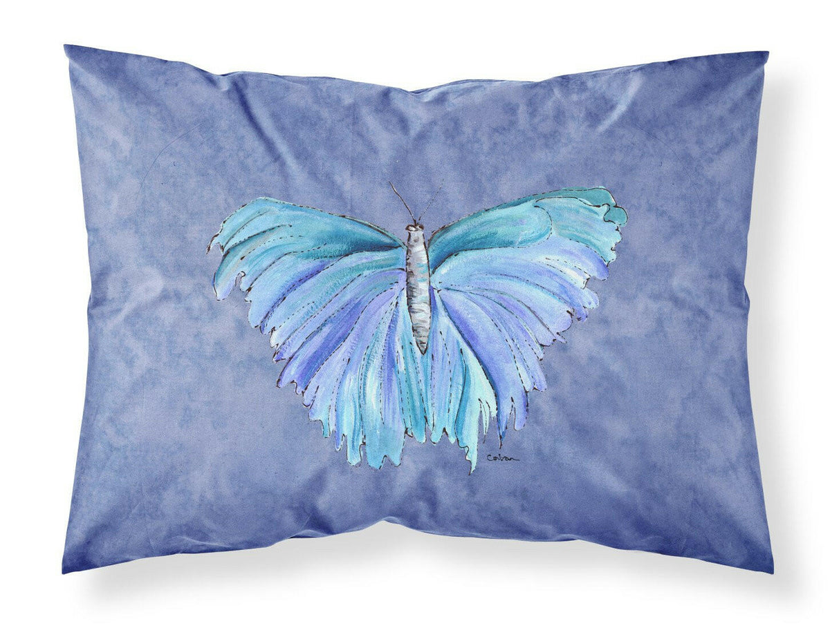 Butterfly on Slate Blue Moisture wicking Fabric standard pillowcase by Caroline&#39;s Treasures